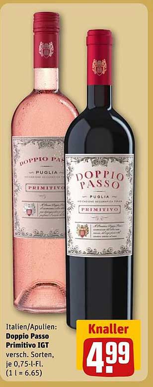 Doppio Passo Primitivo IGT, verschiedene Sorten je 0,75 l