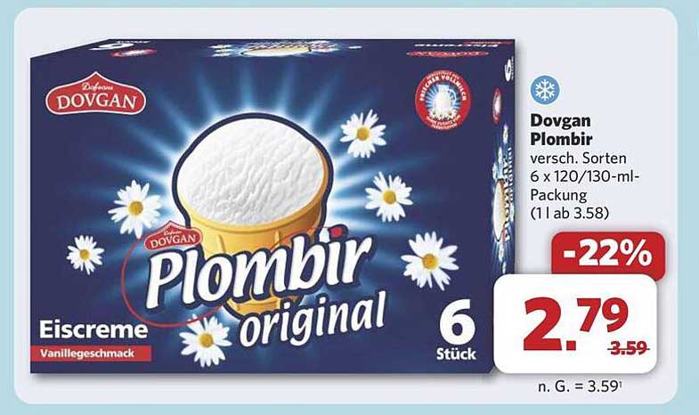 Dovgan Plombir Eiskreme 6 Stück - Vanillegeschmack