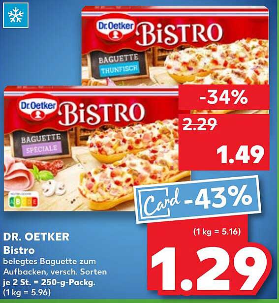 Dr. Oetker Bistro Baguette Thunfisch und Baguette Speciale