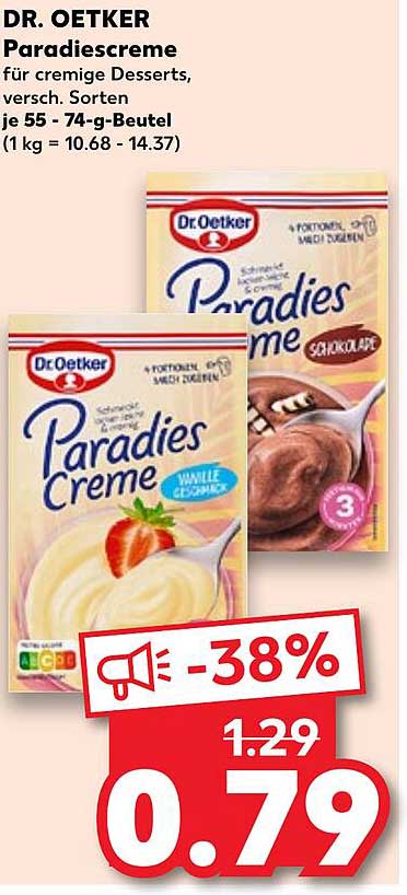 Dr. Oetker Paradiescreme für cremige Desserts