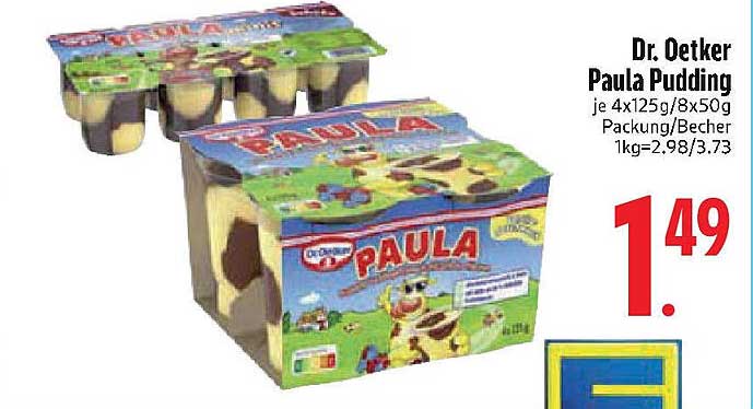 Dr. Oetker Paula Pudding je 4x125g/8x50g