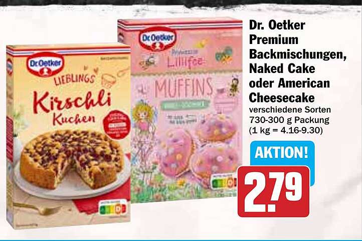 Dr. Oetker Premium Backmischungen, Naked Cake oder American Cheesecake