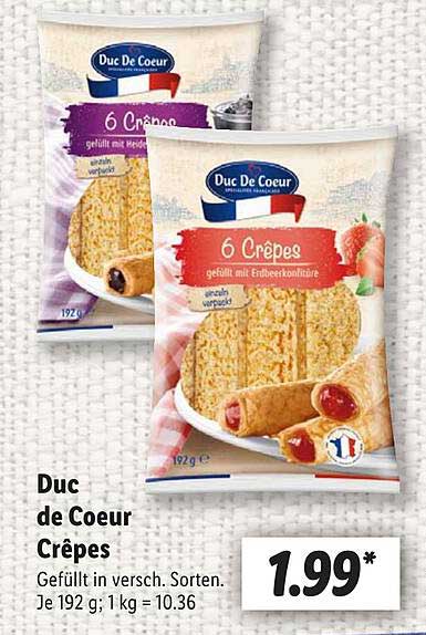 Duc de Coeur Crêpes – Gefüllt mit Erdbeerkonfitüre
