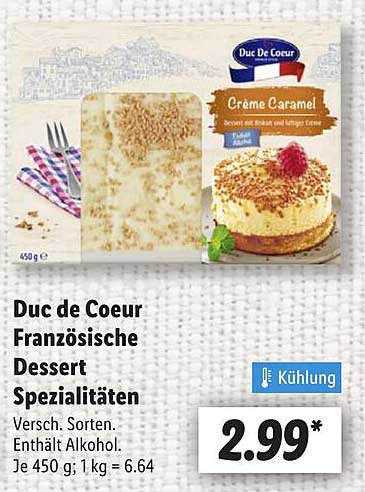 Duc de Coeur Französische Dessert Spezialitäten
