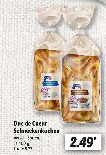 Duc de Coeur Schnecken Kuchen - Verschiedene Sorten, jeweils 400 g
