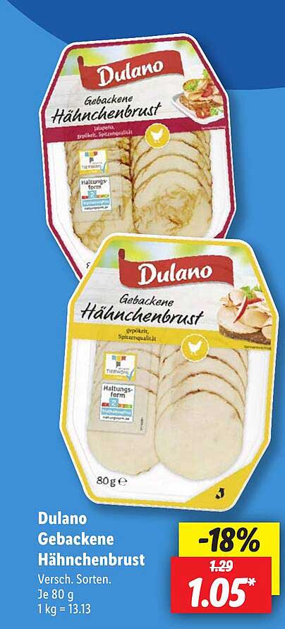 Dulano Gebackene Hähnchenbrust 80 g