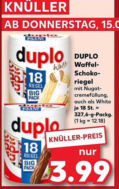 DUplo Waffel-Schokoriegel 18 Riegel Big Pack