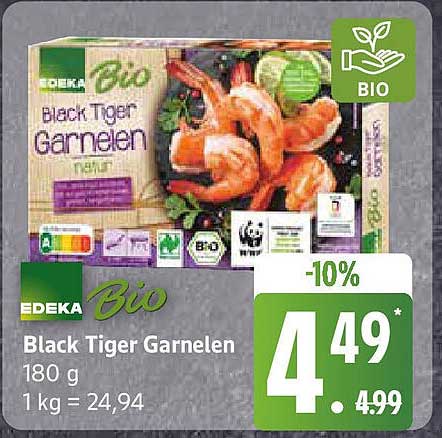 EDEKA Bio Black Tiger Garnelen 180 g