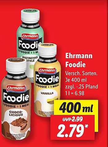 Ehrmann Foodie – Verschiedene Sorten, 400 ml
