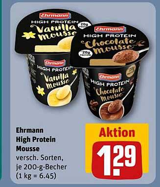 Ehrmann High Protein Mousse, verschiedene Sorten, je 200-g-Becher