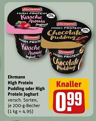 Ehrmann High Protein Pudding oder Jogurt - Knallerpreis!