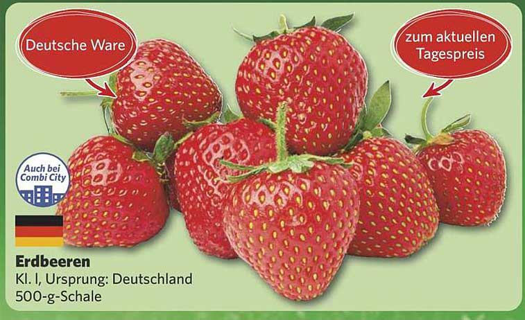Erdbeeren Kl. I, Ursprung: Deutschland, 500-g-Schale