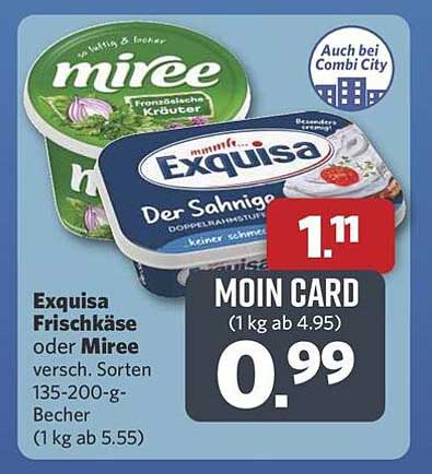 Exquisa Frischkäse oder Miree – Verschiedene Sorten 135-200 g Becher