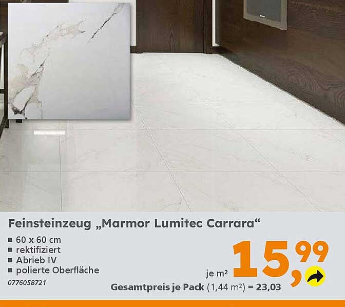 Feinsteinzeug „Marmor Lumitec Carrara“