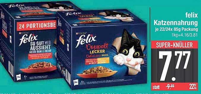 felix Katzennahrung 22/24x 85g Packung