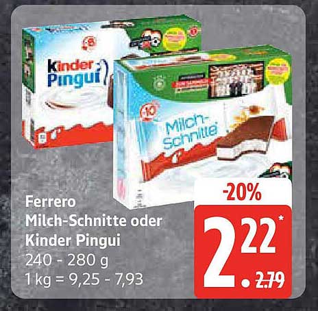 Ferrero Milch-Schnitte oder Kinder Pingui