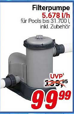 Filterpumpe 5.678 l/h für Pools bis 31.700 l, inkl. Zubehör