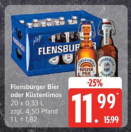 Flensburger Bier oder Küstenlimos - 20 x 0,33 L
