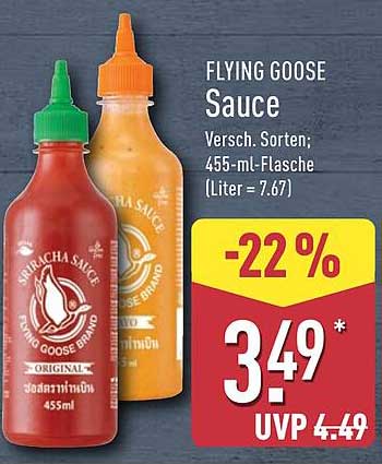 FLYING GOOSE Sauce 455-ml-Flasche, Verschiedene Sorten