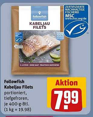 Followfish Kabeljau Filets 400 g