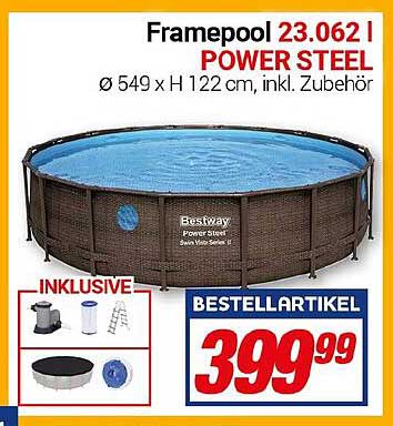 Framepool 23.062 | POWER STEEL Ø 549 x H 122 cm, inkl. Zubehör