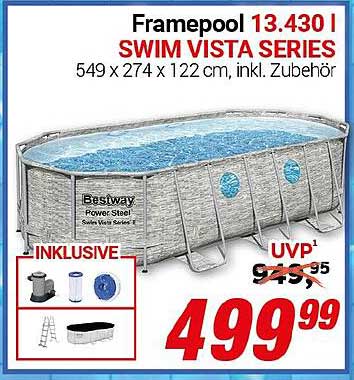 Framepool Swim Vista Series 549 x 274 x 122 cm, inkl. Zubehör