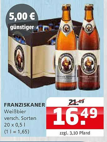 FRANZISKANER Weißbier (versch. Sorten) 20 x 0,5 l