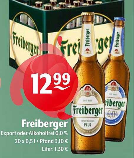 Freiburger Export oder Alkoholfrei 0,0 % - 20 x 0,5 l