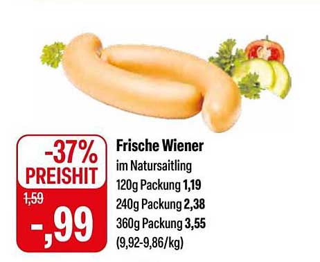 Frische Wiener im Naturdarm