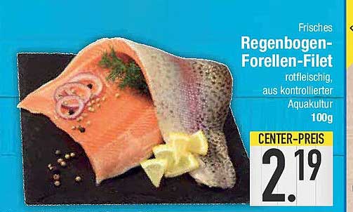 Frisches Regenbogenforellen-Filet - rotfleischig, aus kontrollierter Aquakultur (100g)