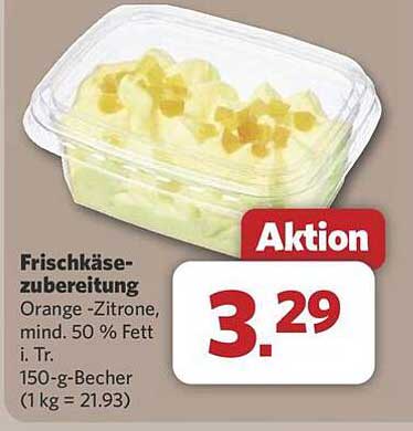 Frischkäse-Zubereitung Orange-Zitrone, mind. 50 % Fett i. Tr.