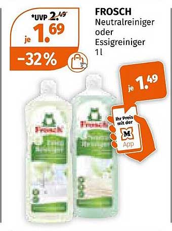 FROSCH Neutralreiniger oder Essigreiniger 1l