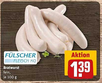 Fülscher Bratwurst, fein, je 100 g