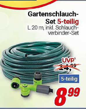 Gartenschlauch-Set 5-teilig - L 20 m, inkl. Schlauchverbinder-Set