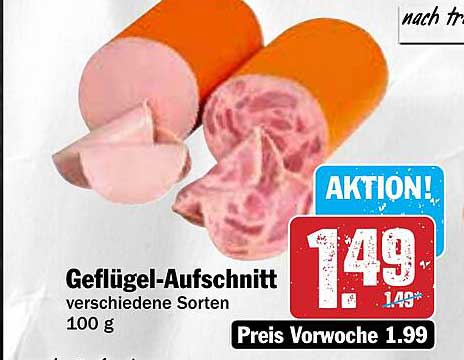 Geflügel-Aufschnitt verschiedene Sorten 100 g