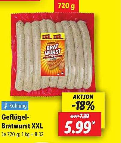 Geflügel-Bratwurst XXL 720 g
