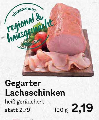 Gegarter Lachsschinken heiß geräuchert