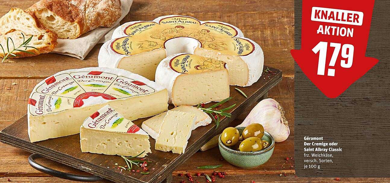 Géramont Der Cremige oder Saint Albray Classic, frz. Weichkäse, versch. Sorten, je 100 g