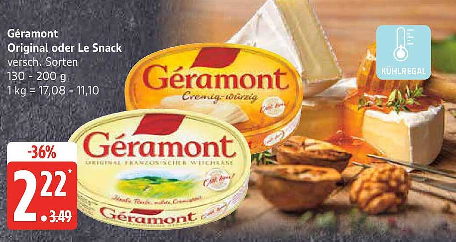Géramont Original oder Le Snack - Verschiedene Sorten 130 - 200 g