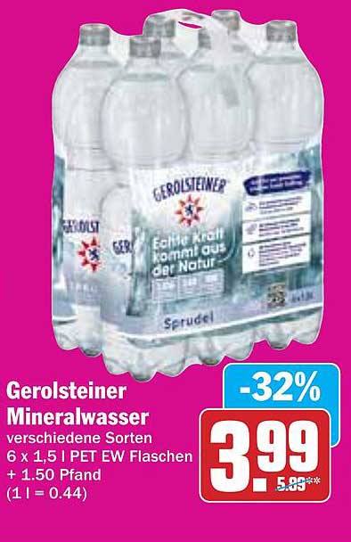 Gerolsteiner Mineralwasser 6 x 1,5 l - verschiedene Sorten