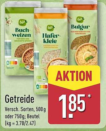 Getreide - Verschiedene Sorten, 500 g oder 750 g; Beutel