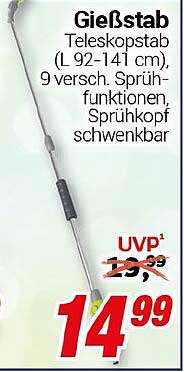 Gießstab - Teleskopstab mit 9 Sprühfunktionen
