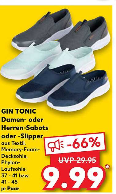 GIN TONIC Damen- oder Herren-Sabots oder -Slipper aus Textil