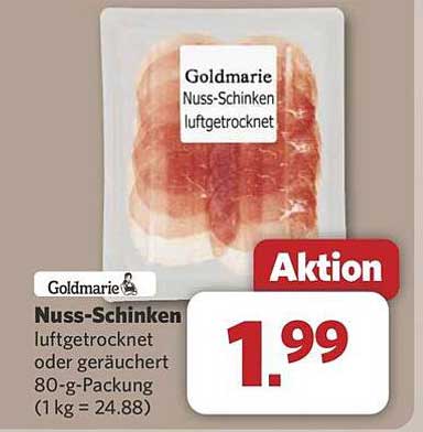 Goldmarie Nuss-Schinken luftgetrocknet oder geräuchert 80-g-Packung
