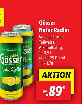 Gösser Natur Radler - Verschiedene Sorten, teilweise alkoholhaltig