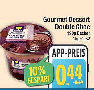 Gourmet Dessert Double Choc 190g Becher