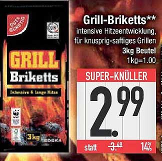 Grill-Briketts 3kg Beutel
