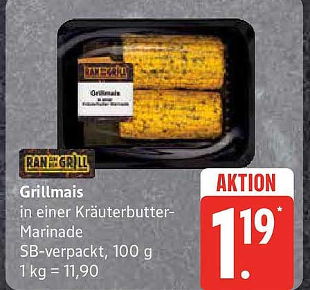 Grillmais in einer Kräuterbutter-Marinade