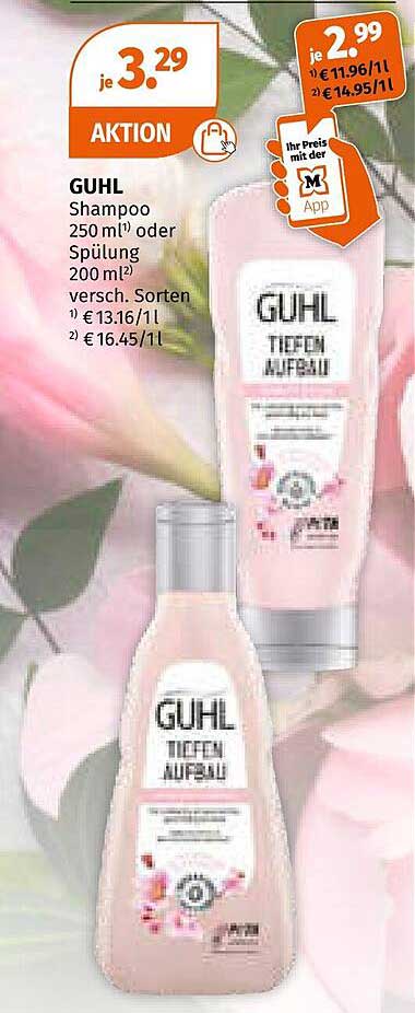 GUHL Shampoo 250 ml oder Spülung 200 ml - Aktion