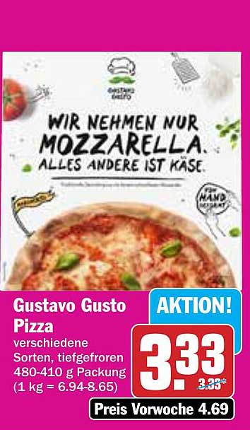 Gustavo Gusto Pizza – verschiedene Sorten, tiefgefroren